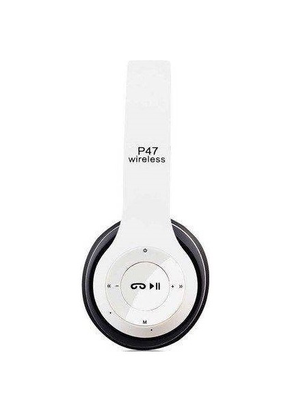 P47 Bluetooth Kulak Üstü Kulaklık Beyaz
