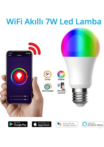 AS8227-CW Wifi Akıllı Ampül 7 Watt LED Lamba