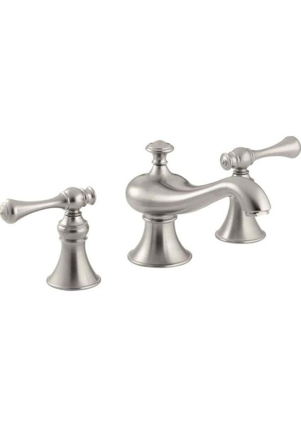 Revival Traditional Handle 3 Delikli Lavabo Bataryası Brushed Nikel