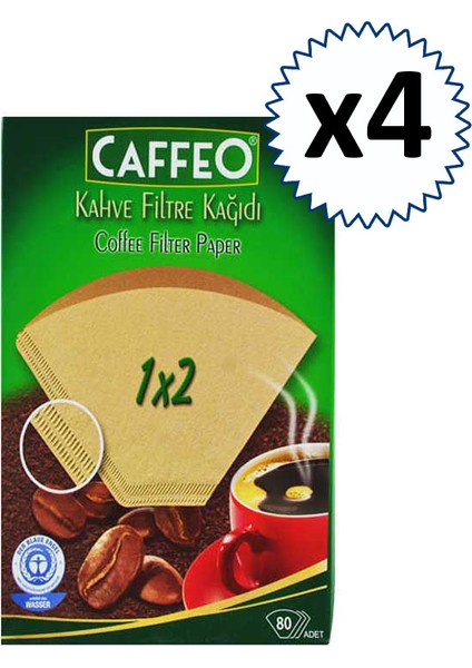 Kahve Filtre Kağıdı 1x2 80'li 4 Paket 320'li