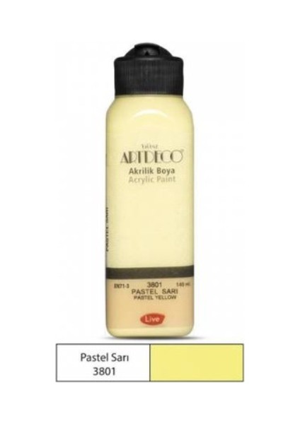 Akrilik Boya 140ml Pastel Sarı 3801