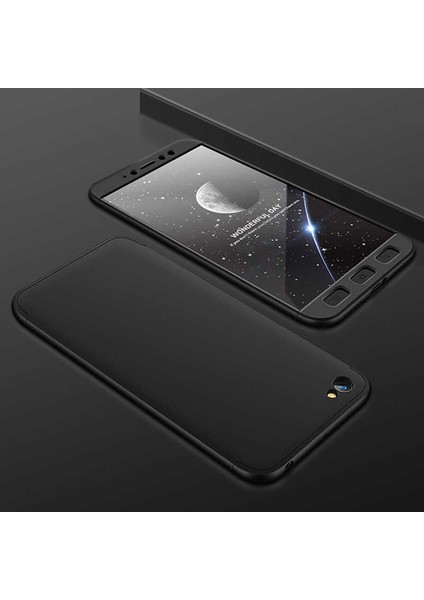 Redmi Note 5A Kılıf Zore 36 Tam Koruma 3 Parça Ays Kapak Siyah