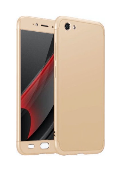 Redmi Note 5A Kılıf Zore 36 Tam Koruma 3 Parça Ays Kapak Gold