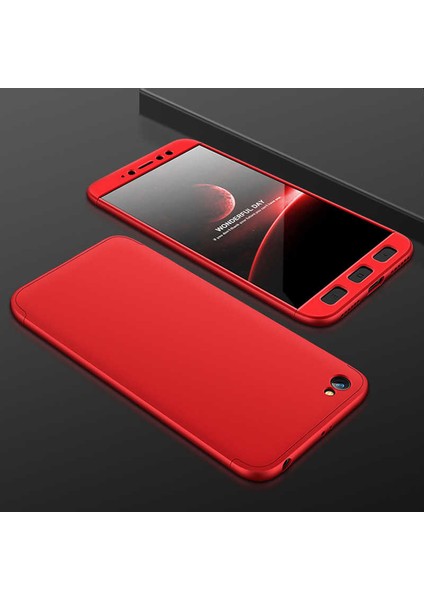 Redmi Note 5A Kılıf Zore 36 Tam Koruma 3 Parça Ays Kapak Kırmızı