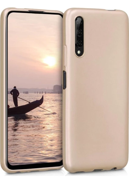 Huawei P Smart Pro 219 Kılıf Zore Premier Mat Silikon Gold