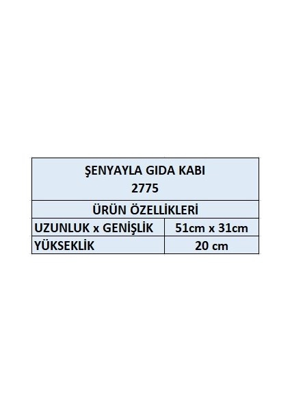 2775 Gıda Kabı