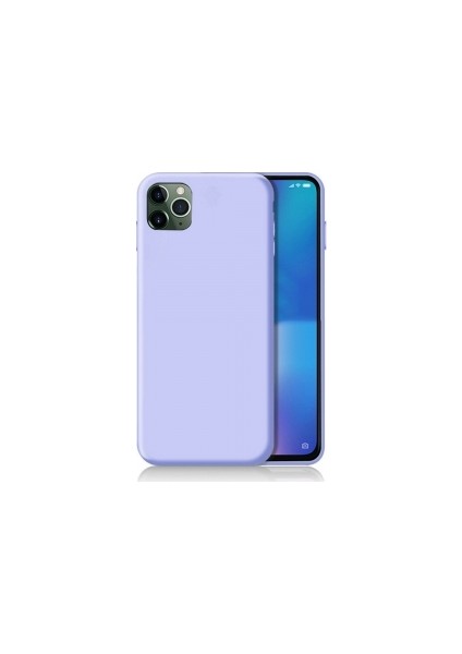 Apple iPhone Pro 11 Pro Kılıf Ultra Ince Mat Silikon +Cam Ekran Koruyucu Mor