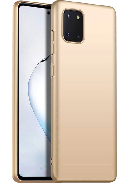 Samsung Galaxy A81 Premium Matte Silikon Kılıf - Gold