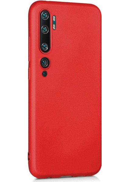 Xiaomi Mi Note 10 Premium Matte Silikon Kılıf - Kırmızı