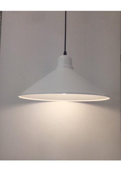 Metal Sarkıt Avize Mat Beyaz Mutfak Avize 38 cm Çap modelleri