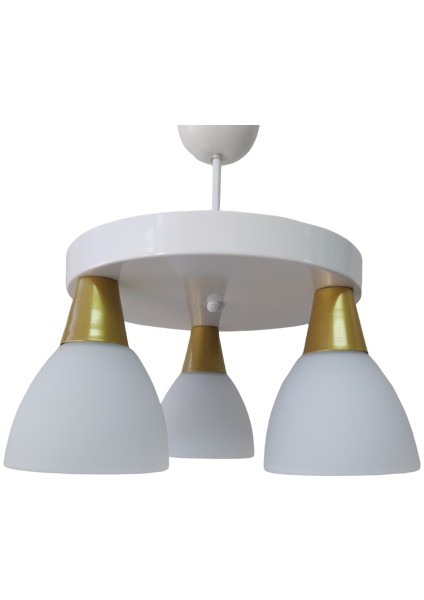 Modern Beyaz Üçlü Opal Camlı Sarkıt