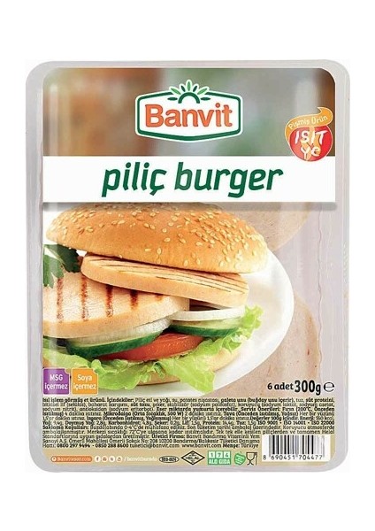 Klasik Piliç Burger Küvet 300 gr