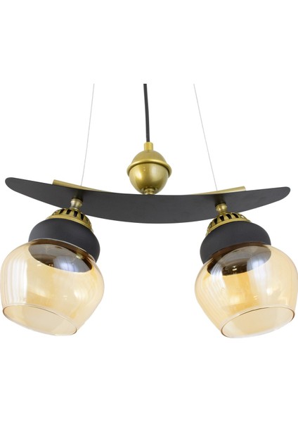 Ikili Modern Tarz Kayık Model Metal Camlı Sarkıt Avize modelleri