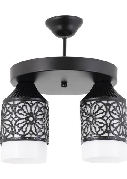 Ikili Spor Model Modern Retro Rustik Avize Beyazcam