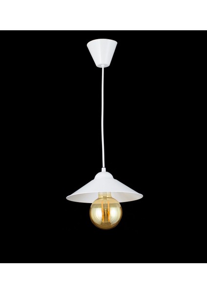 Retro Rustik Model Metal Tekli Beyaz Sarkıt Avize