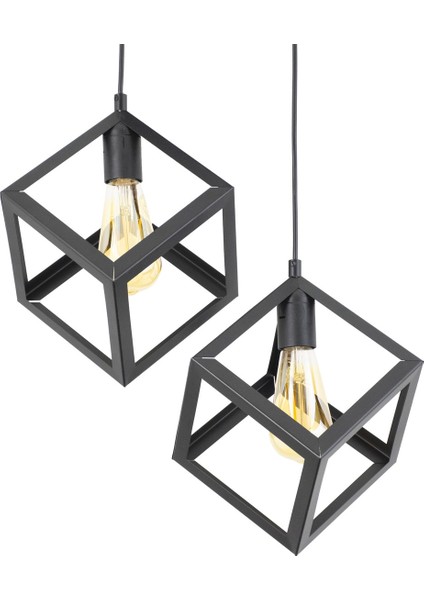 Rustik Retro Model Geometrik Sarkıt Metal Küp Avize fiyatları