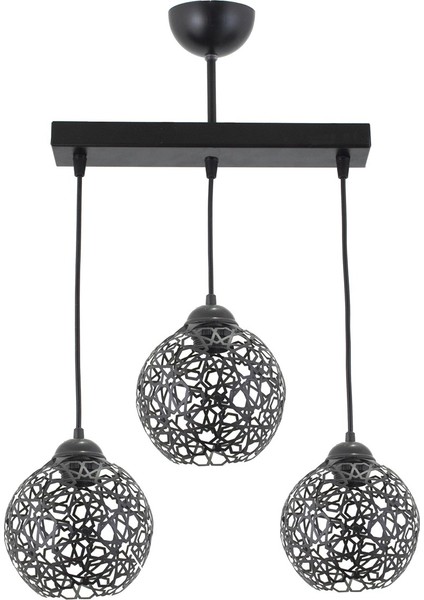 Selçuklu Top Motif Yıldız Ferforje Model Retro Rustik Sarkıt Avize