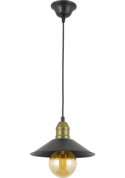 Tekli Siyah Retro Rustik Model Modern Metal Sarkıt Avize