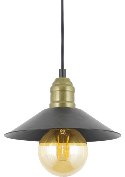 Tekli Siyah Retro Rustik Model Modern Metal Sarkıt Avize