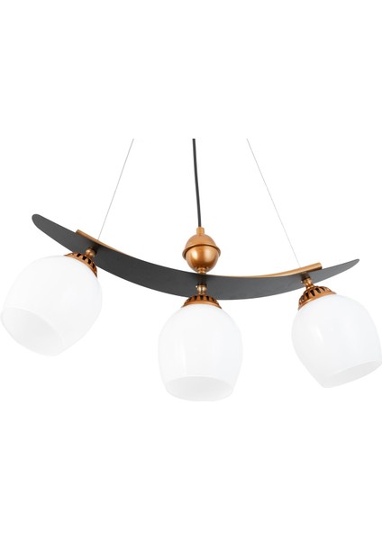 Üçlü Modern Tarz Kayık Model Metal Camlı Sarkıt Avize modelleri