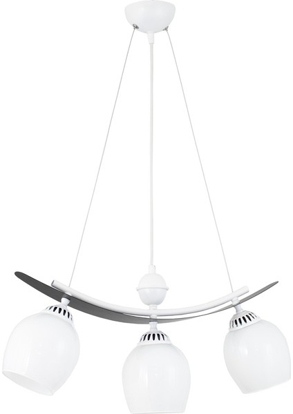 Üçlü Modern Tarz Kayık Model Metal Camlı Sarkıt Avize