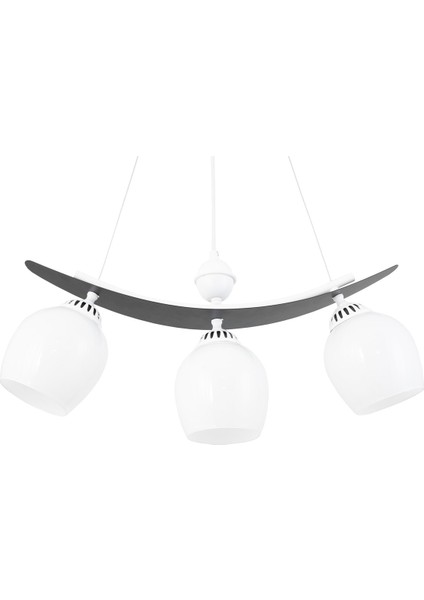 Üçlü Modern Tarz Kayık Model Metal Camlı Sarkıt Avize
