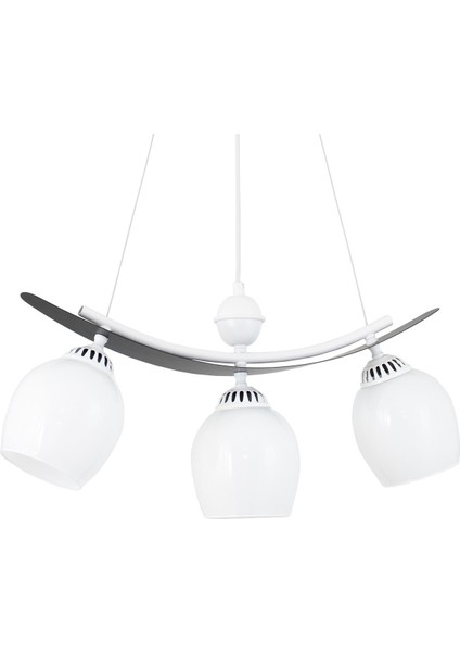 Üçlü Modern Tarz Kayık Model Metal Camlı Sarkıt Avize