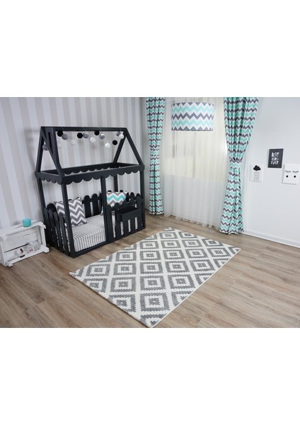 Konfor Halı Gri Pengi Mozaik Halı 80 x 150 cm