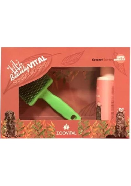 Zoo Vital Beauty Vital Tüy Sağlığı Kedi ve Köpek Seti Tarak + Sprey