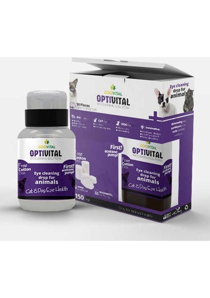 Zoo Vital Optivital Göz Temizleme Seti 150 ml Solüsyon + Pamuk