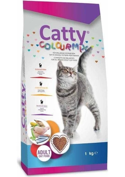 Colourmix Renkli Taneli Yetişkin Kedi Maması 1 kg