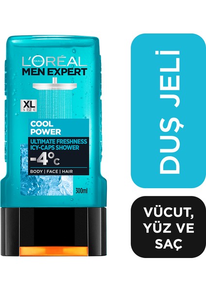 L'Oréal Paris Men Expert Cool Power  Buz Ferahliğinda Duş Jeli 300Ml