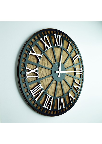 Kayra Saat Rustik Roma Silver (50CM)