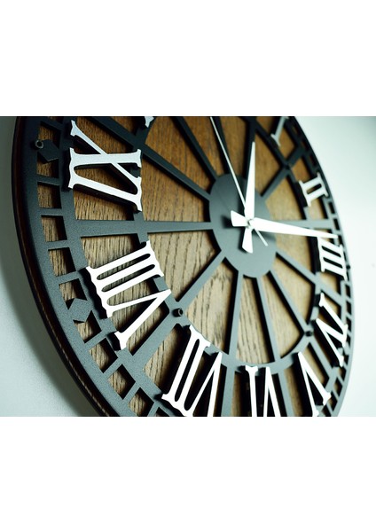 Kayra Saat Rustik Roma Silver (50CM)