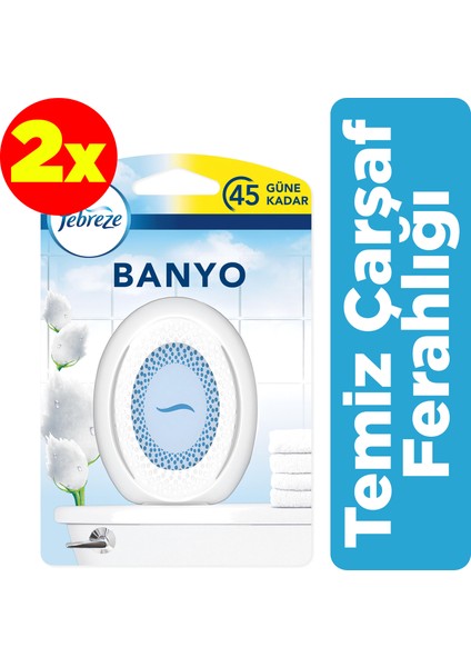 Hava Ferahlatıcı Banyo Oda Kokusu Temiz Çarşaf Ferahlığı x2