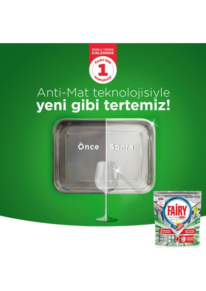 Platinum Plus 60 Yıkama + Fairy Platinum 430 ml Sıvı Bulaşık Deterjanı Limon + Sünger