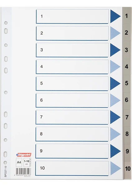 PP Seperatör 1-10 Rakamlı 30'lu Kutu