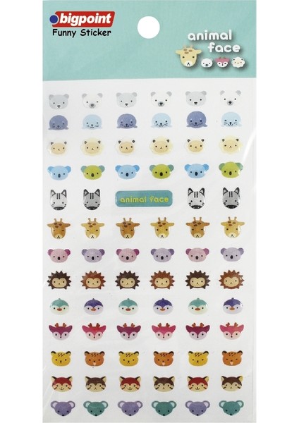 Sticker Hayvan Yüzleri 15'li Paket