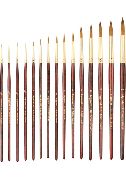 110 Serisi Samur Kolinsky Yuvarlak Fırça No: 12 12'li Kutu