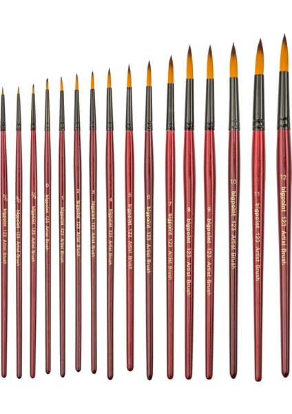 123 Serisi Sentetik Kıl Yuvarlak Fırça No: 12 12'li Kutu