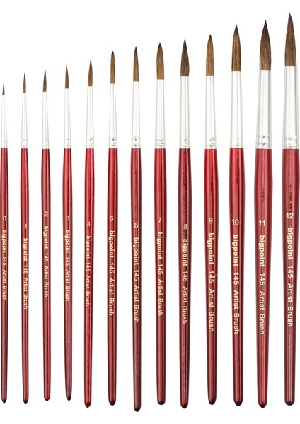 145 Serisi Midilli Kılı Yuvarlak Fırça No: 6 12'li Kutu