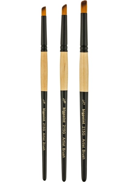 215G Serisi Sentetik Kıl Geyik Ayağı Fırça No: 1/4 12'li Kutu