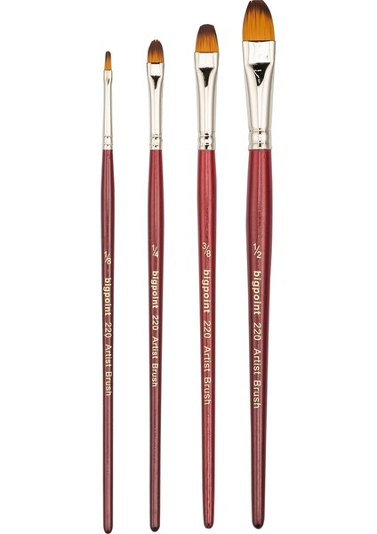 220 Serisi Sentetik Kıl Kedi Dili Fırça No: 1/2 12'li Kutu