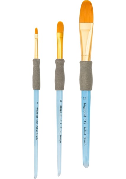 512 Serisi Sentetik Kıl Akrilik Sap Kedi Dili Fırça No: 10 12'li Kutu