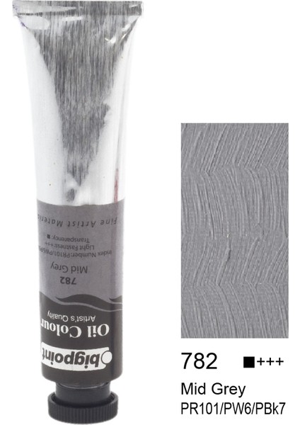 Yağlı Boya 45 ml Mid Grey 782 6'lı Kutu