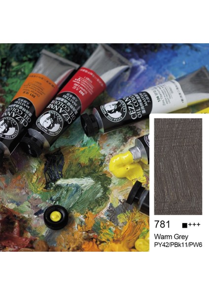 Cezanne Extra Fine Yağlı Boya 45 ml Warm Grey 781 6'lı Kutu