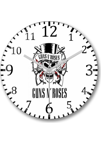 Banda Guns N´ Roses Duvar Saati Bombeli Gercek Cam