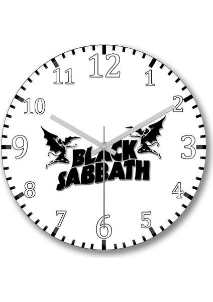 Black Sabbath Duvar Saati Bombeli Gercek Cam