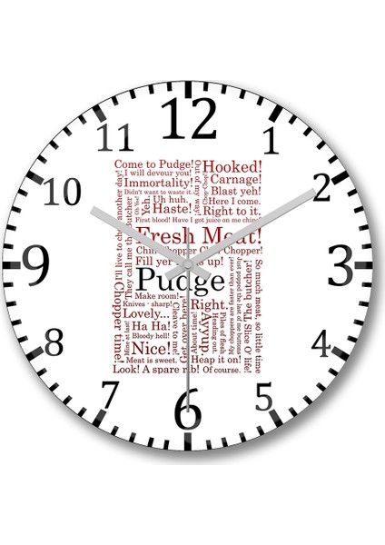Dota 2 Pudge Typography Pudge Duvar Saati Bombeli Gercek Cam