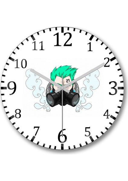 Fantasy Gas Mask Duvar Saati Bombeli Gercek Cam